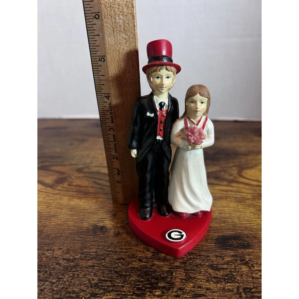 Georgia Bulldogs Bride Groom Wedding Cake Topper Figurine UGA Dawgs G Logo Decor